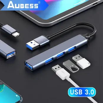 Aubess USB Hub 3,0 Мульти USB Разветвитель 4 USB Порта 3,0 2,0 С Микрозарядкой Для Lenovo Xiaomi Macbook PC Hub C USB 3 0