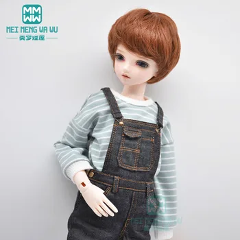 Аксессуары для кукол BJD, одежда подходит для 40-45 см 1/4 MSD MK MYOU, модный джинсовый комбинезон, футболка в полоску