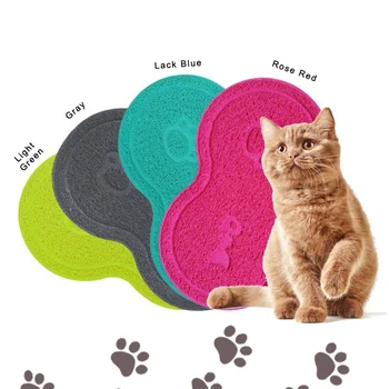 Коврик для кошачьего туалета из ПВХ серый 8-образный коврик для еды коврик для ног для домашних животных anti Hua товары для домашних животных