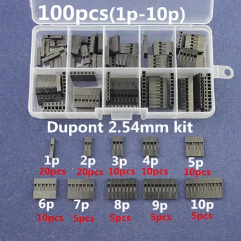 100шт наборы Dupont Комплект с коробкой 1P/2P/3P/4P/5P/6P/7P/8P/9P/10Pin Корпус Пластиковая Оболочка Клемма Соединительный провод Комплект Разъемов