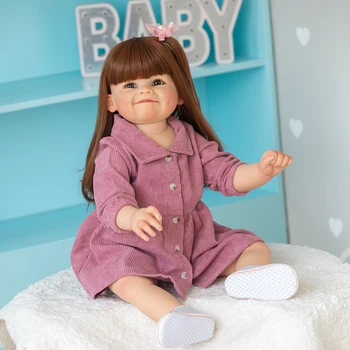 NPK 28-дюймовый Огромный Размер Малыша, Уже Раскрашенная Готовая Кукла-Реборн Raya Smile Baby С 3D Кожей И Видимыми Венами, Коллекционная Художественная Кукла