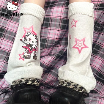 Sanrio Hello Kitty, покрывающие ножки, Субкультура, Носки Y2k, Униформа JK, Японские носки с коротким рукавом и средней трубкой, женские трендовые Полуночки