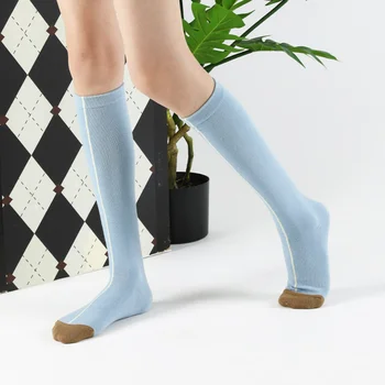 DAMAHOOV Весенние и летние новинки Пара до колен с высокими голенями Удобные Во всем Простые хлопчатобумажные носки в стиле модного дизайна