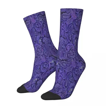 Фиолетовые носки с каплями воды Paisley Babylon, мужские и женские осенние чулки в стиле хип-хоп