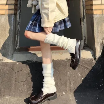Новая японская грелка для ног Lolita Sweet Girl, вязаные носки, шерстяной шар, вязаный чехол для ног, косплей, Женские осенне-зимние носки Heap Heap