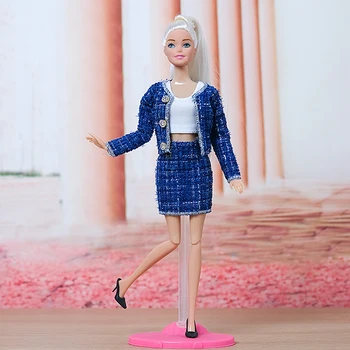 Комплект одежды/ синее пальто + топ + юбка / одежда для куклы ручной работы длиной 30 см, канонический парадный наряд для куклы Барби 1/6 Xinyi FR ST