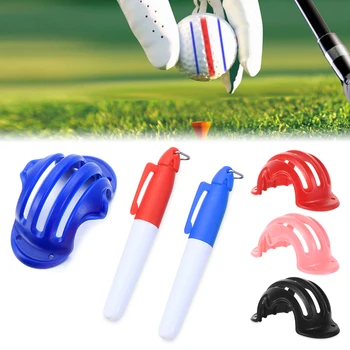 Мяч для гольфа с тройной дорожкой, 3-линейная маркерная ручка и средства для позиционирования, набор трафаретов ERC Chrome Soft Odyssey Ball Line Maker Tool