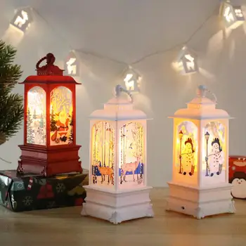 Рождественская ветряная лампа, свеча со светодиодной чайной лампой, ночник в виде снеговика, Рождественская свеча, фонарь, настольные украшения, Рождественский фонарь