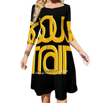 Расклешенное платье Soul Train С Квадратным вырезом, Элегантное Женское Модное платье С принтом в стиле Афро Soultrain, Классическое Ретро-диско 70-х