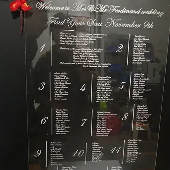 Персонализированное Акриловое Название Списка гостей Схема рассадки на свадьбе Табличка с Таблицей рассадки на свадьбе Табличка с индивидуальным Свадебным декором Список гостей