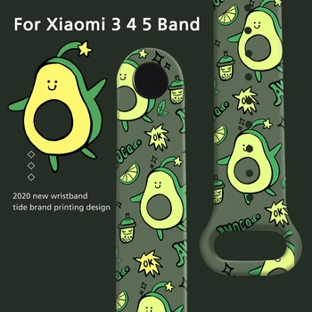 Ремешок Для Xiaomi Mi Band8 7 6 5 4 3 Печатный Браслет Из ТПУ Сменный Ремешок Для Mi Band7 6 8 Смарт-Ремешок Для Часов Прямая Поставка
