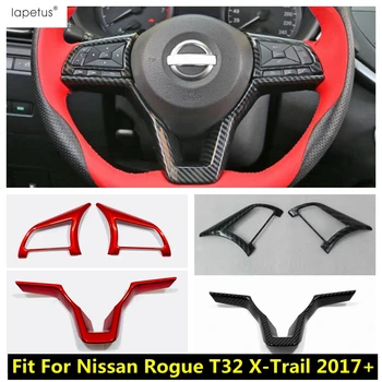 Декор рамы рулевого колеса, Накладка на Nissan Rogue T32 X-Trail X Trail 2017-2020 Углеродное волокно / Красный Аксессуары для интерьера