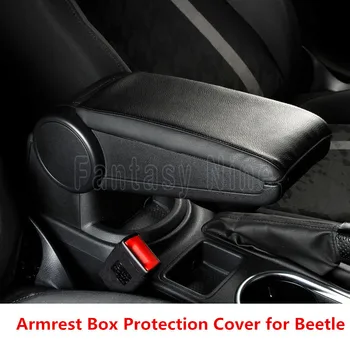 Защитная крышка коробки подлокотника салона автомобиля из черной микрофибры для Volkswagen Beetle 2013 2014 2015 2016 2017 2018 2019