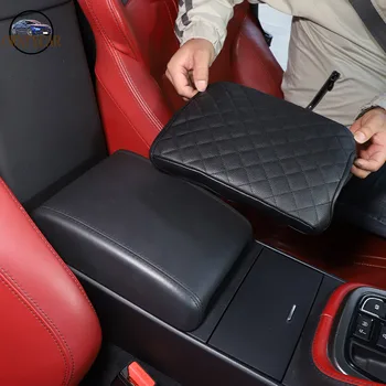Для Jaguar F-TYPE 2013-2022 кожа/ткань Черная защитная крышка коробки центрального подлокотника автомобиля Аксессуары для интерьера автомобиля
