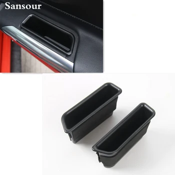 Боковая ручка подлокотника двери автомобиля Sansour, крышка ящика для хранения, подходит для Ford Mustang 2015 2016, Автомобильные аксессуары для контейнеров