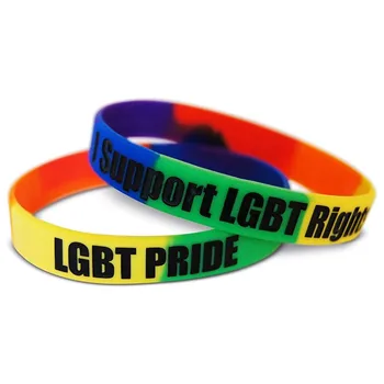 20 штук резиновых браслетов Rainbow Pride Support Rights Силиконовые браслеты