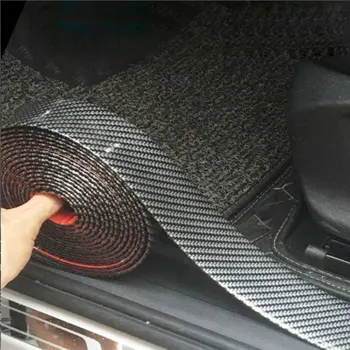 Автомобильные наклейки Защита от царапин на пороге Резиновая прокладка из углеродного волокна Защита порога автомобиля Наклейка на бампер Пленка для укладки автомобиля