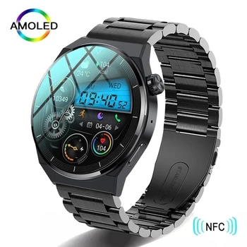 NFC Смарт-Часы Мужские GT3 Pro AMOLED 390*390 HD Экран Частота Сердечных Сокращений Bluetooth Вызов IP68 Водонепроницаемые Смарт-Часы Для Huawei Xiaomi 2022