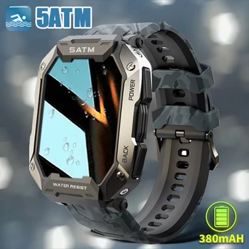 Военные смарт-часы C20 5ATM Мужские Сажа Ultra Army Outdoor IP68 Водонепроницаемые Смарт-часы с датчиком сердечного ритма и кислорода в крови Satm Smartwatch 2023
