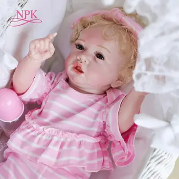 NPK 56 см, 100% кукла-реборн ручной работы, мягкая силиконовая кукла для всего тела с подробной росписью, коллекционная, можно принимать ванну