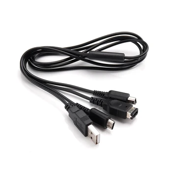10 шт. Черный кабель USB-зарядного устройства 3 в 1 для NDSI NDSL для консоли GBA SP провод 1,2 м