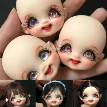 1/8 Кукольная голова с макияжем для тела Улыбающаяся девочка Кукольный макияж для девочки кукольная голова с 3D разноцветными глазами