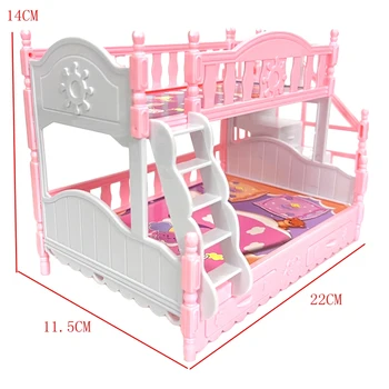 1 Комплект игровой домик для девочек, имитирующий Европейскую мебель, двуспальная кровать принцессы с лестницей, игрушки для куклы Барби, аксессуары DZ