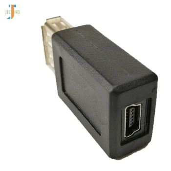 300 шт./лот Черный USB 2.0 Тип A Женский-B Мини 5 Контактов Разъем-Розетка Конвертер Адаптер для Камеры Мобильного Телефона
